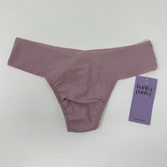 Hanky Panky BreatheSoft Natural Thong Womens Size Large Mauve Seamless Comfort - Picture 5 of 8